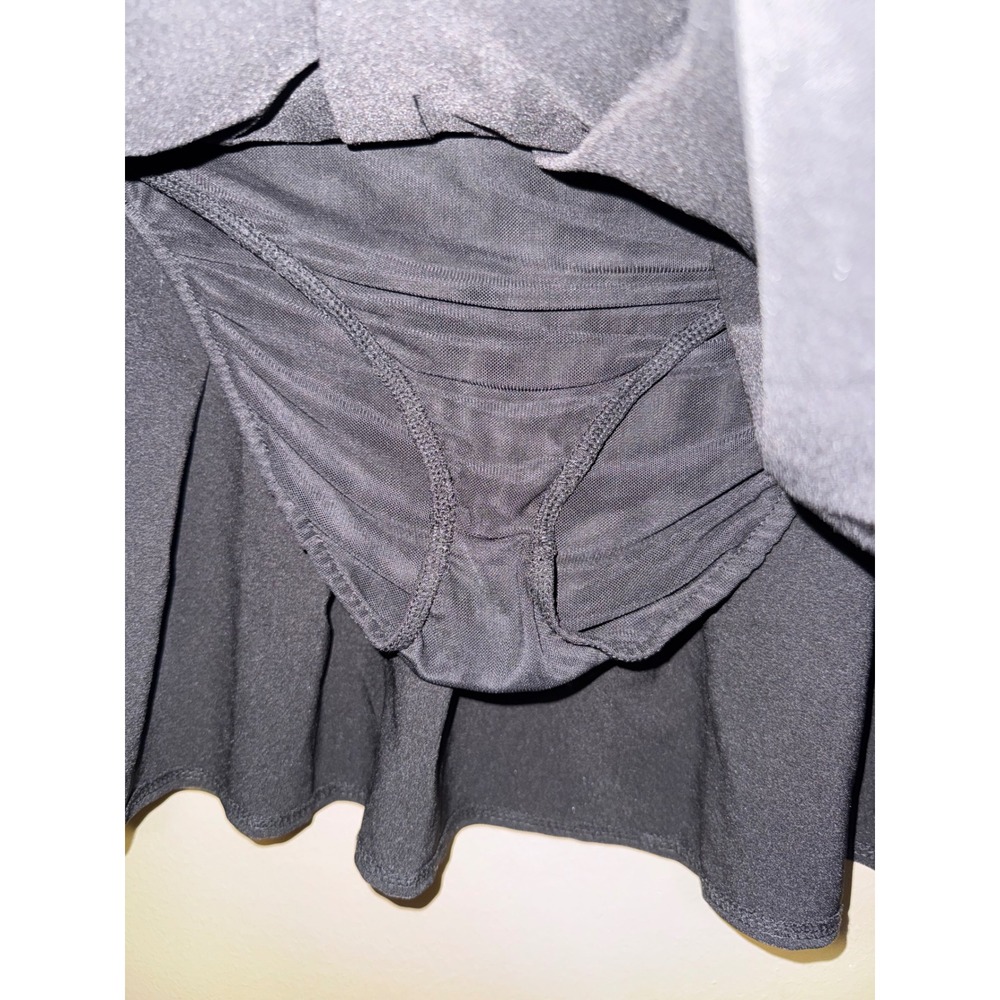 Edikted Black Pleated Tennis Skort Mini Skirt with Built-in Shorts M Goth Preppy - Picture 2 of 5